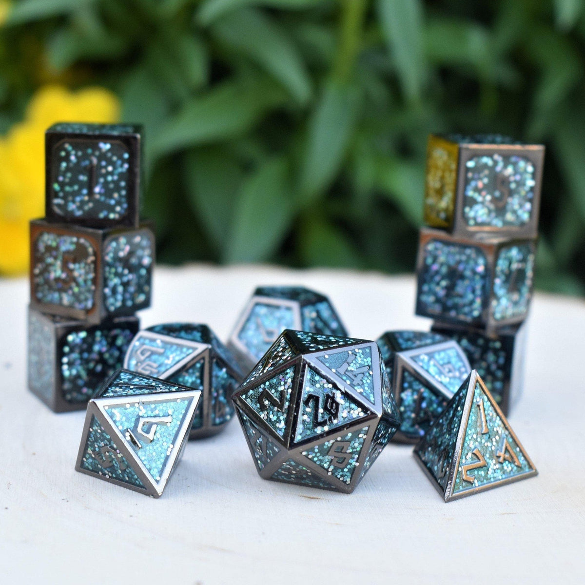 PRE-ORDER || Elder Runes Midnight Dance Metal Dice Set