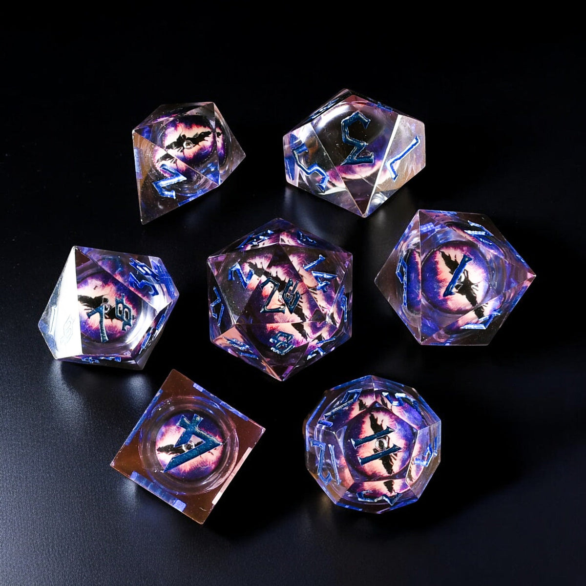 Pre-Order || Enchanted Dragon (Purple) Liquid Core Dice Set