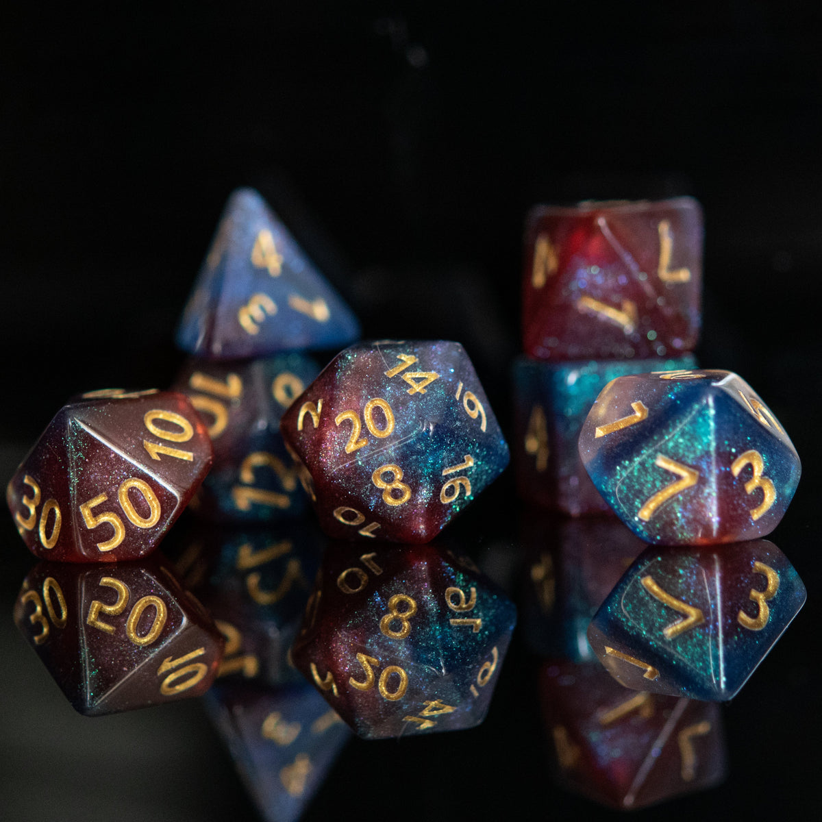 Pre-Order || Helix Galaxy Acrylic Dice Set