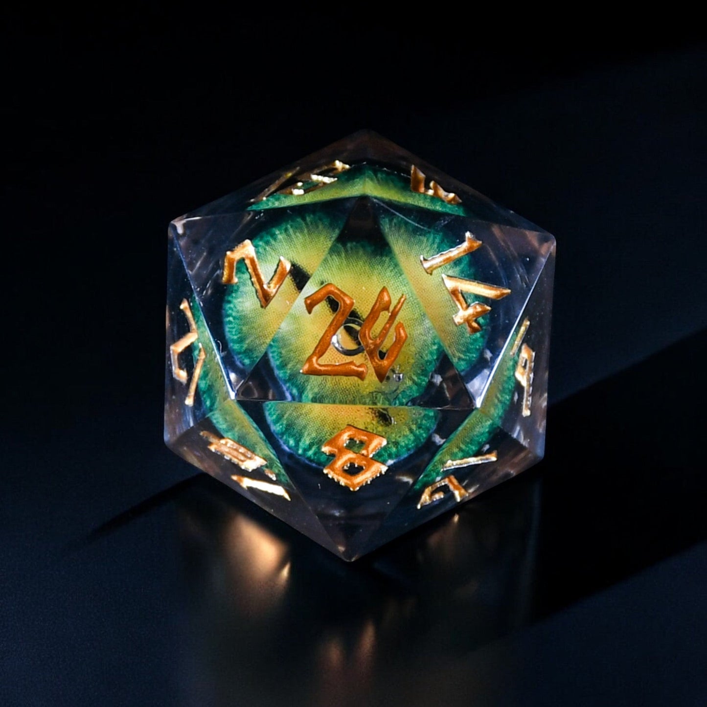 Pre-Order || Jurassic Yellow Liquid Core Dice Set