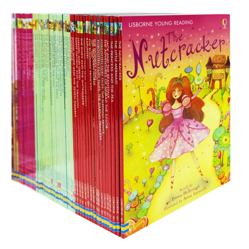Usborne My Second Reading Library – 50 Paperback Books Box Set Collection (Red)| Engaging Children's Books for Learning, Fun & Reading Skills (Age 6+)