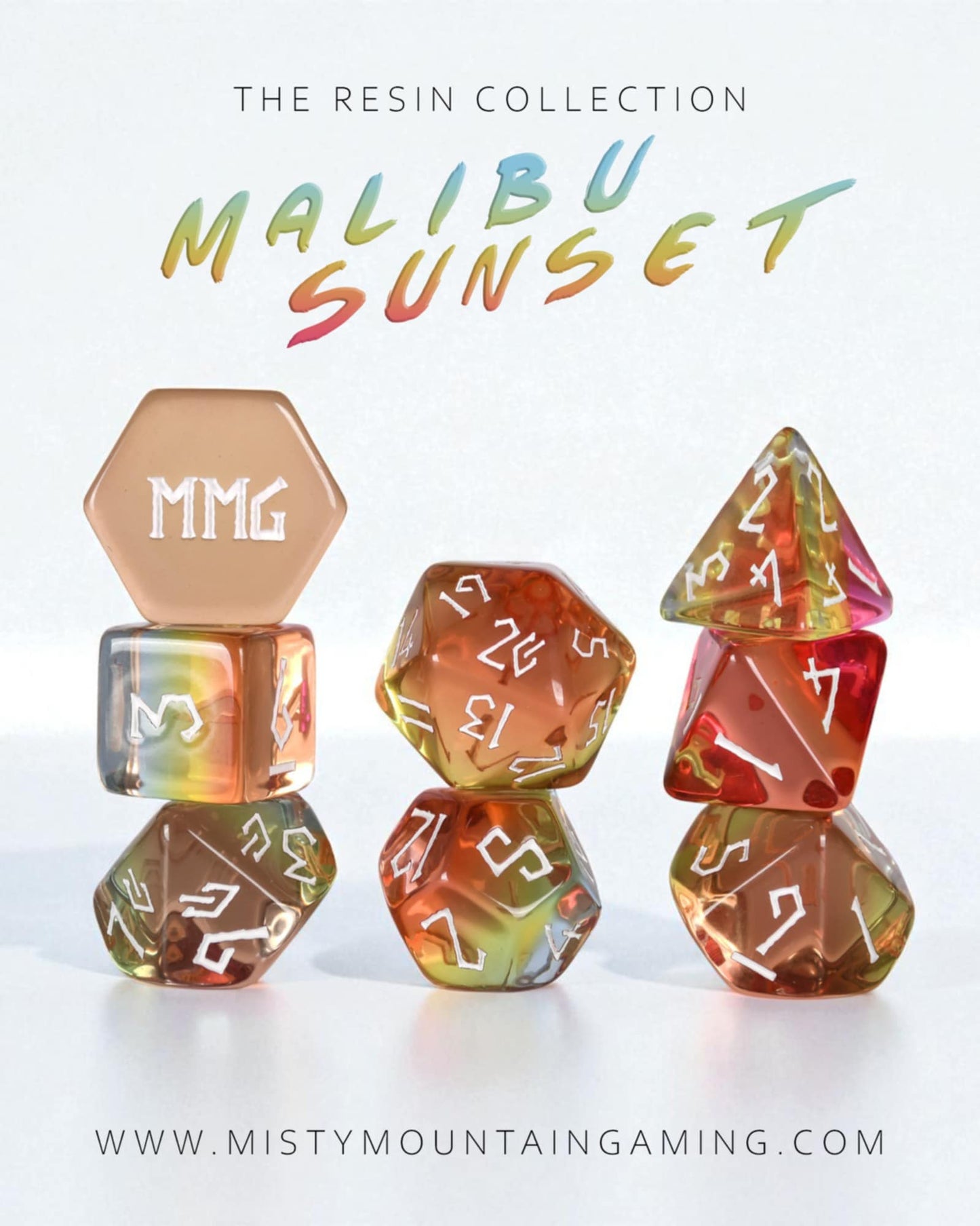 Malibu Sunset Resin Dice Set