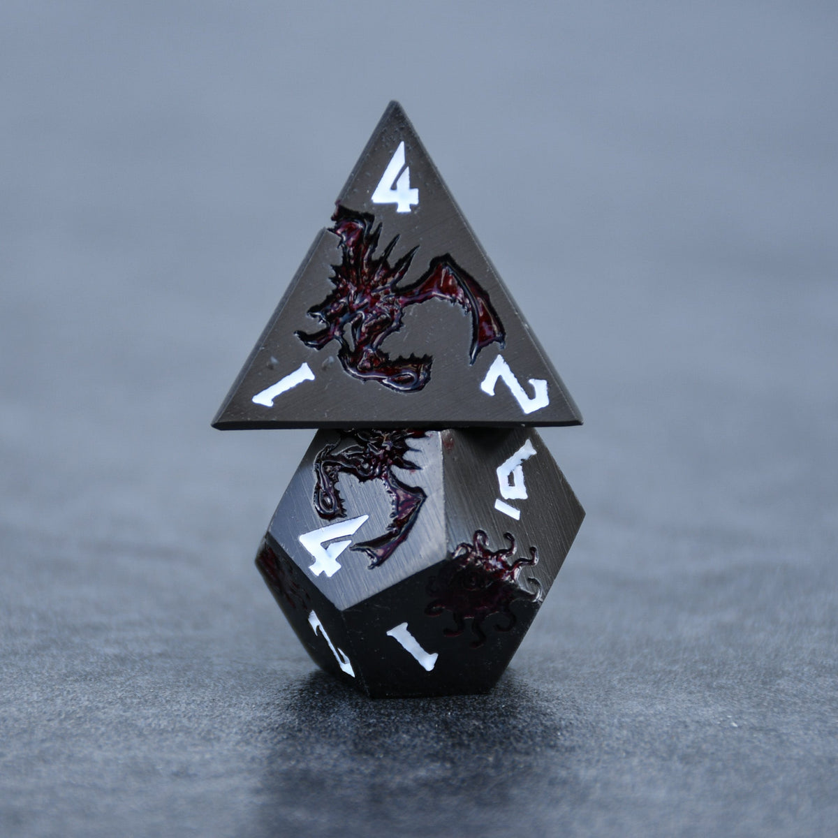 Pre-Order || Monster Manual Dice - Gunmetal and Crimson