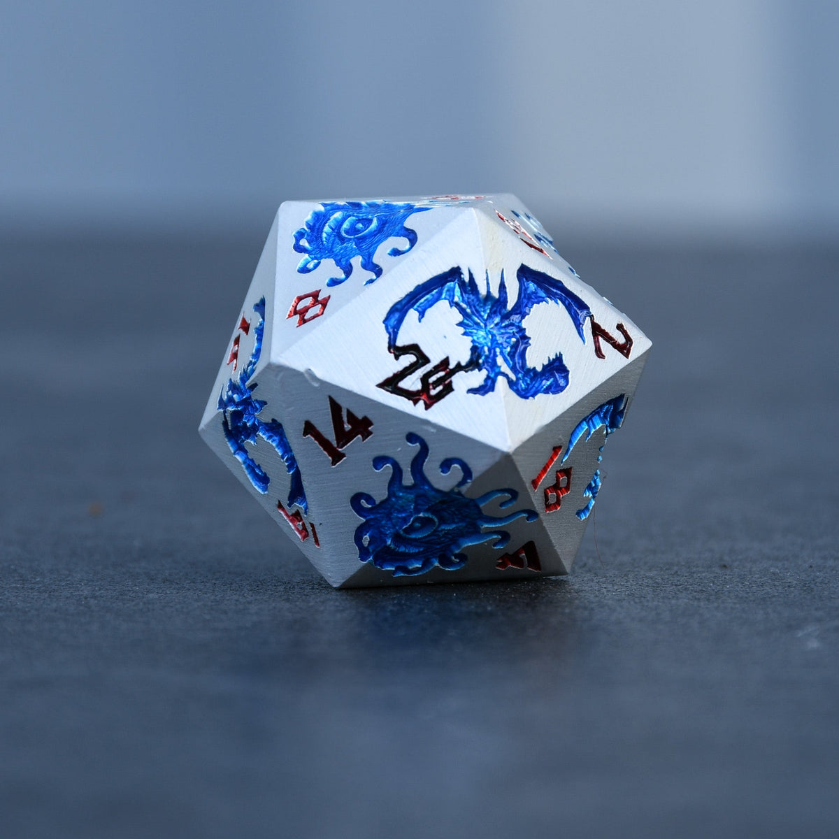 Pre-Order || Monster Manual Dice - Silver and Blue