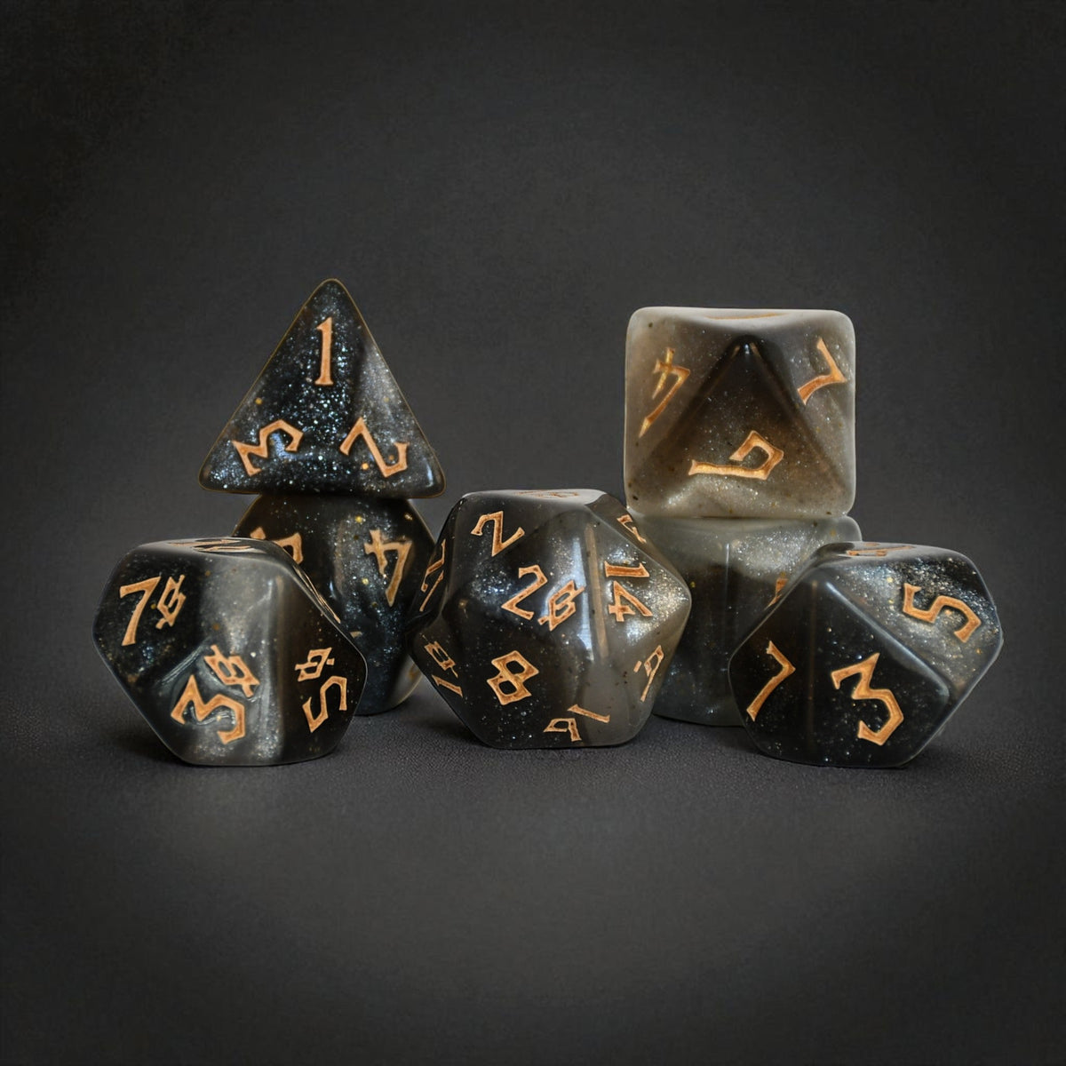 Moon Dust Acrylic Dice Set