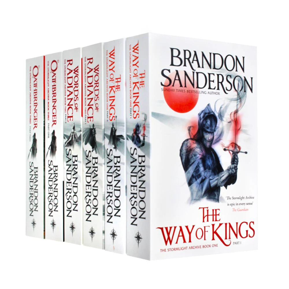 The Stormlight Archive Series 6 Books Collection Set: Words of Radiance Part I and II, The Way of Kings Part I and II -Oathbringer Part I and II - By Brandon Sanderson - Paperback