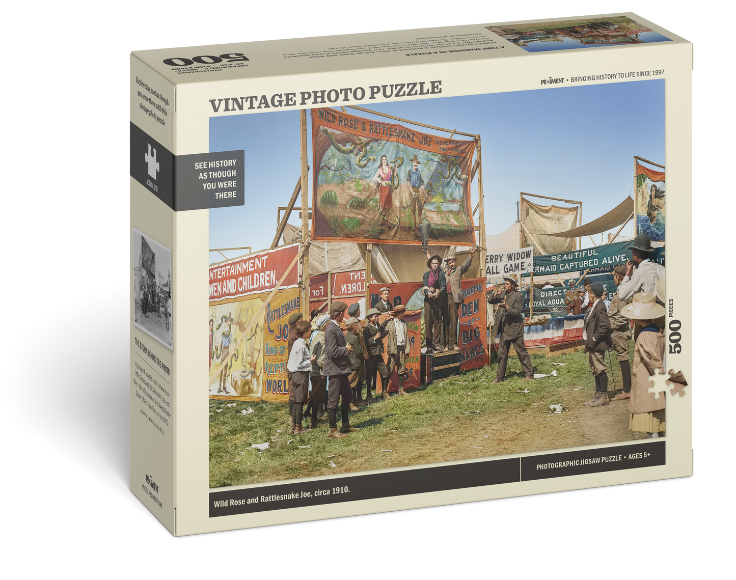 Vintage Photo Puzzle: Wild Rose and Rattlesnake Joe, 1910: 500 Pieces