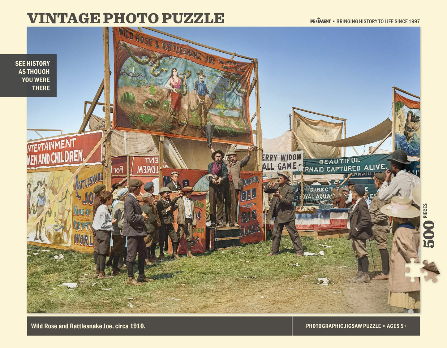 Vintage Photo Puzzle: Wild Rose and Rattlesnake Joe, 1910: 500 Pieces