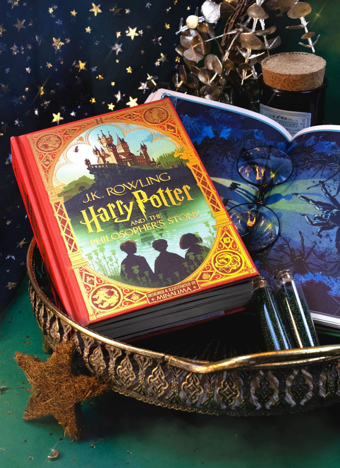 Harry Potter Mina Lima Collector's Edition Series Two Books Set: The Chamber of Secrets and the Philosopher’s Stone - by J.K. Rowling - Hardcover