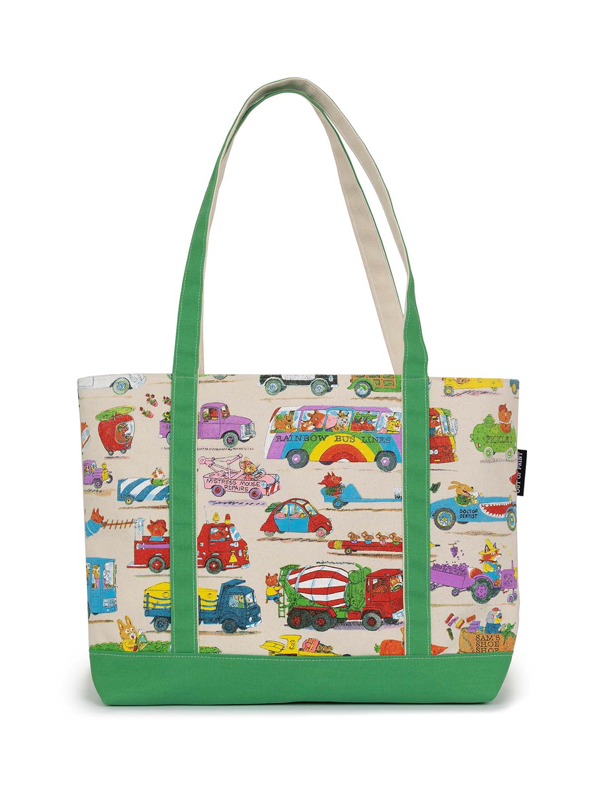 Richard Scarry: Cars and Trucks and Things That Go large Zippered Tote