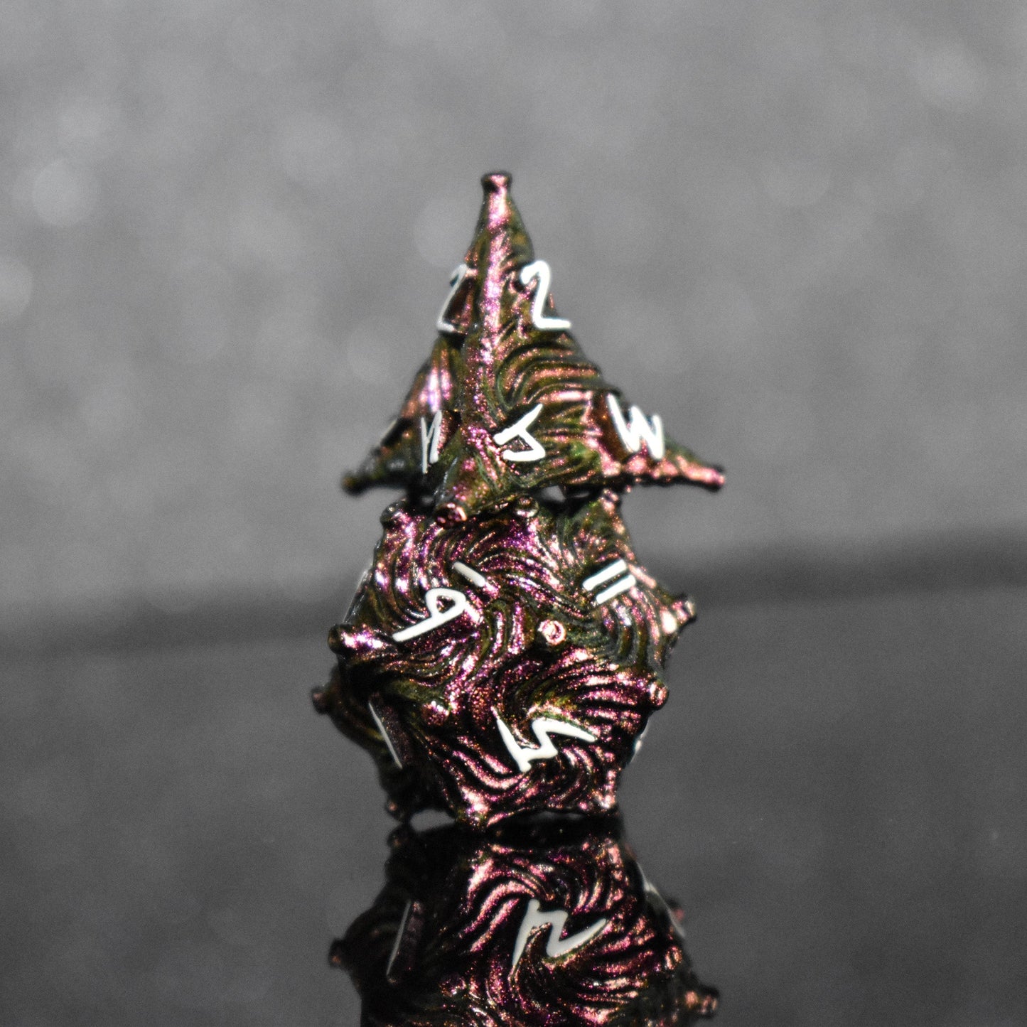 Pre-Order || Vortex Warp Metal Dice Set - Pearlescent Magenta