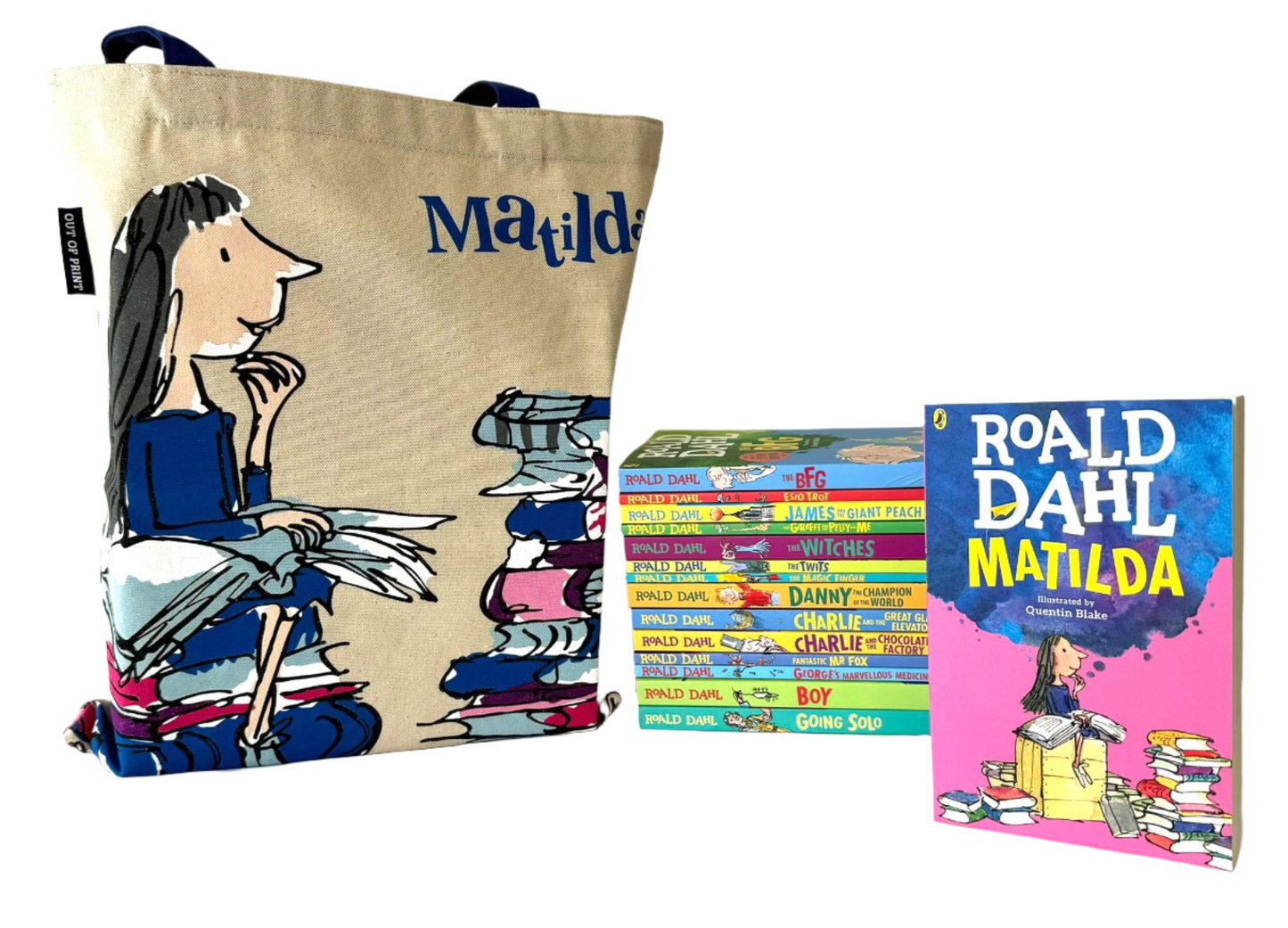 Matilda Tote and Roald Dahl Set Bundle