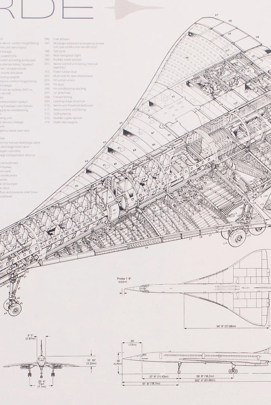 Concorde Supersonic Airliner Schematic Chart