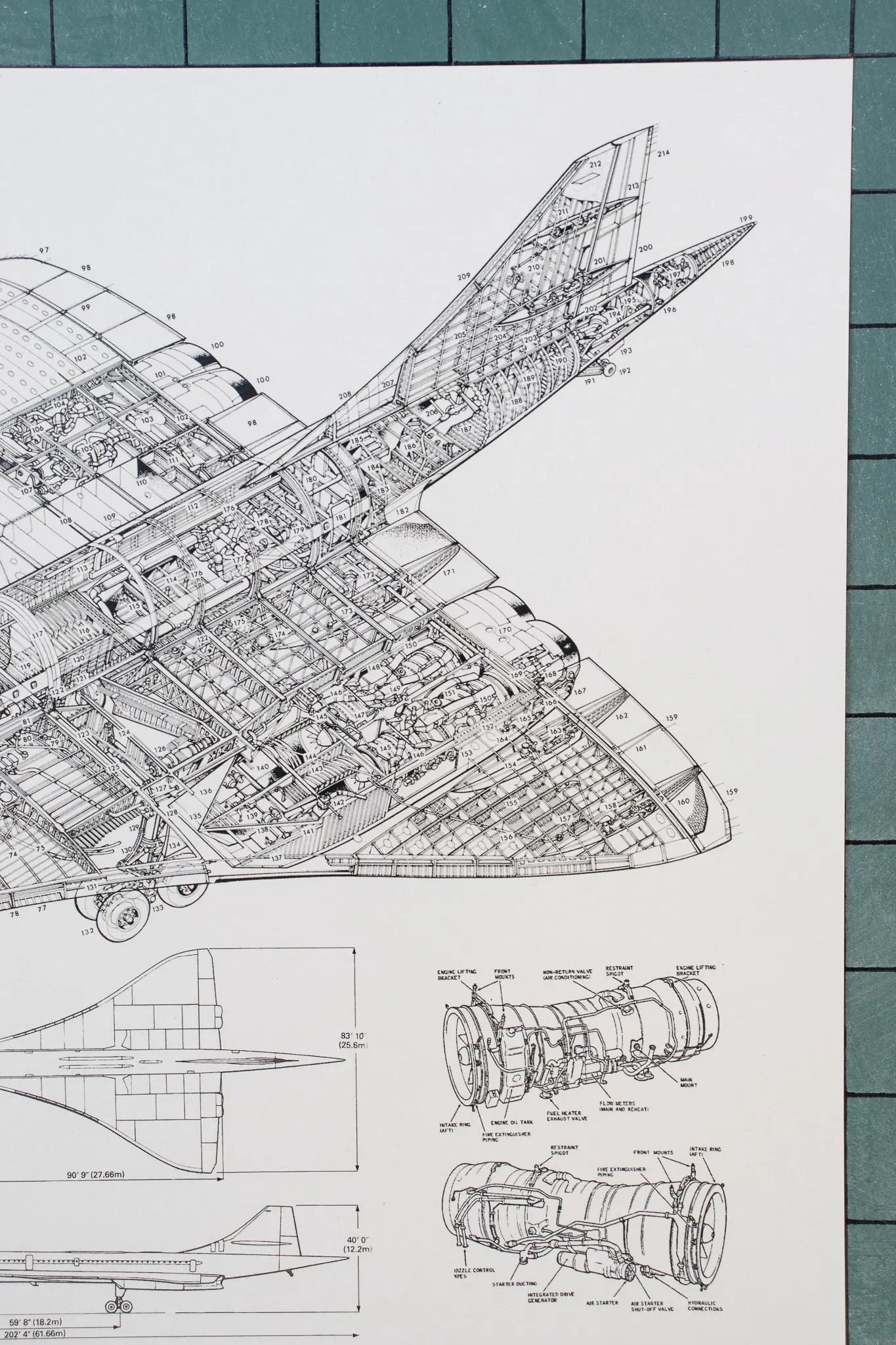Concorde Supersonic Airliner Schematic Chart