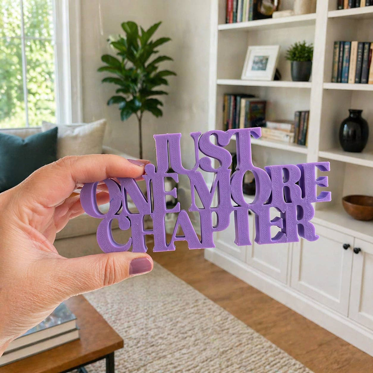 Just One More Chapter Bookshelf Sign Decor
