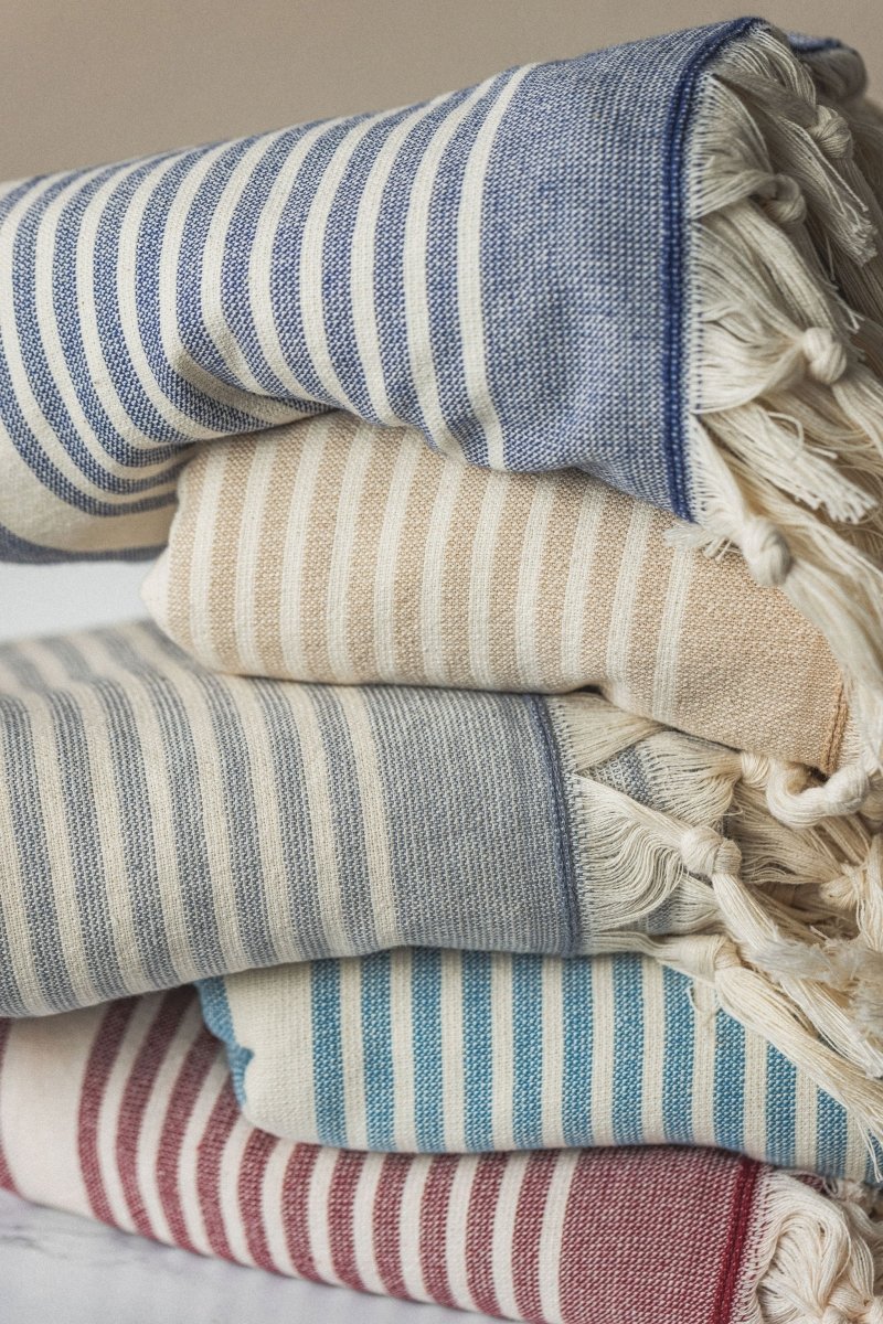 High Tide Collection Turkish Beach Towels - 34” x 70”, Organic Turkish Cotton with Terry Backing