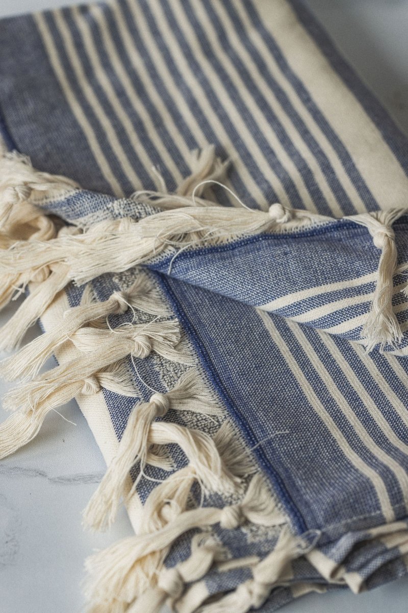 High Tide Collection Turkish Beach Towels - 34” x 70”, Organic Turkish Cotton with Terry Backing