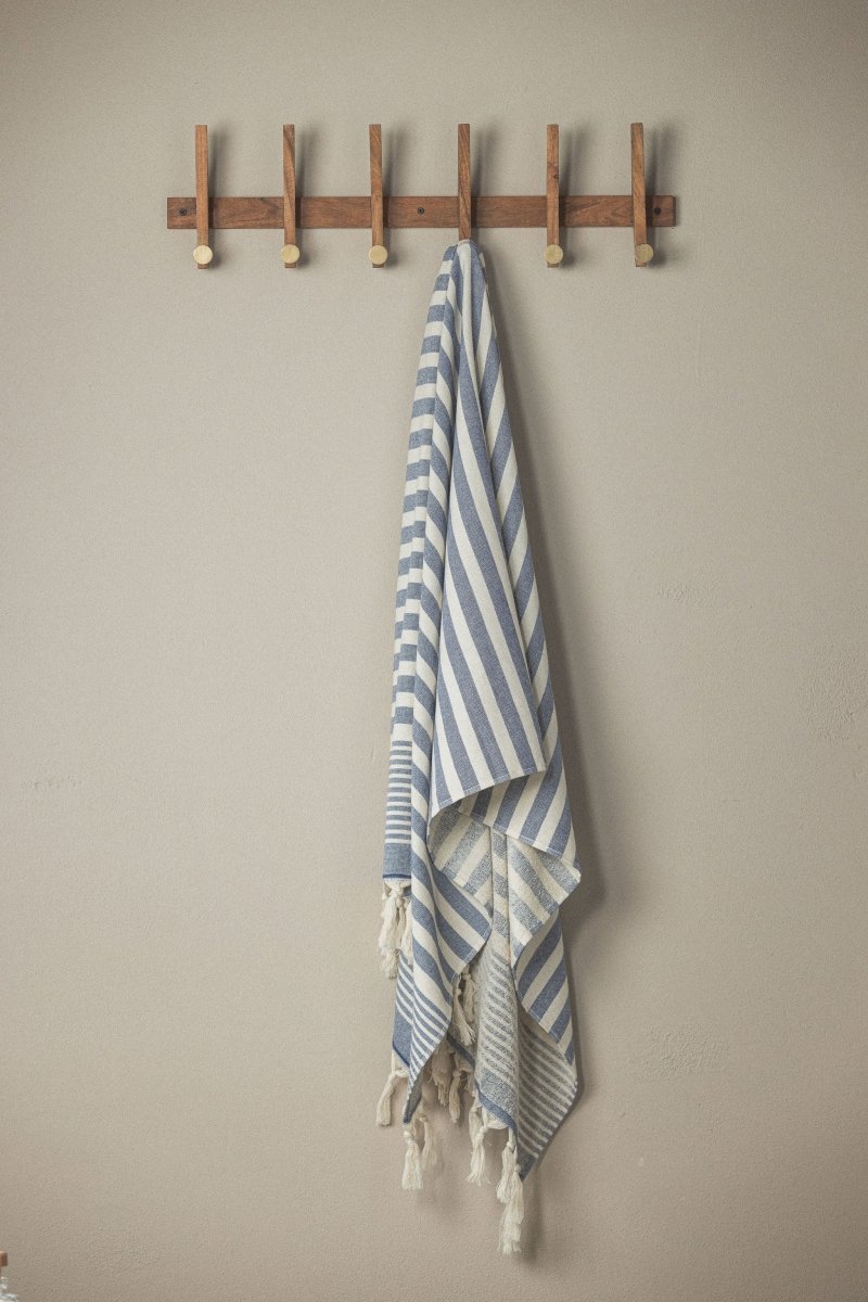 High Tide Collection Turkish Beach Towels - 34” x 70”, Organic Turkish Cotton with Terry Backing