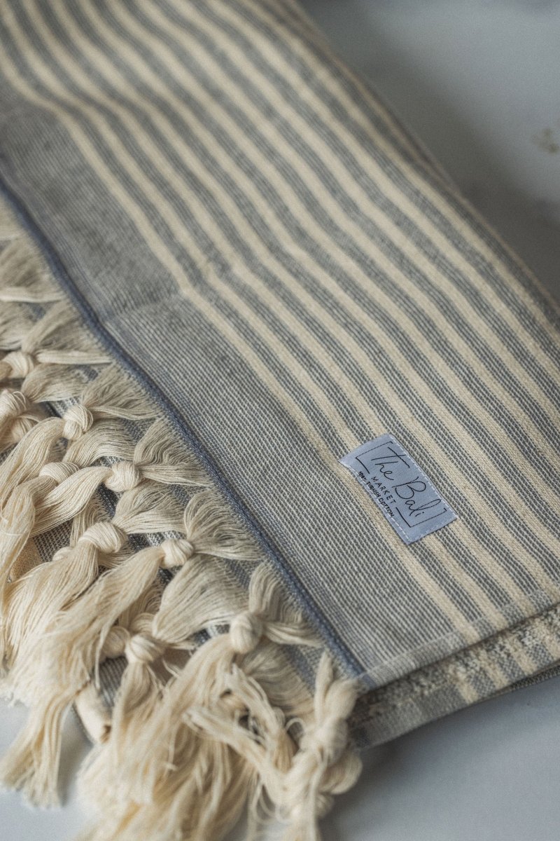 High Tide Collection Turkish Beach Towels - 34” x 70”, Organic Turkish Cotton with Terry Backing