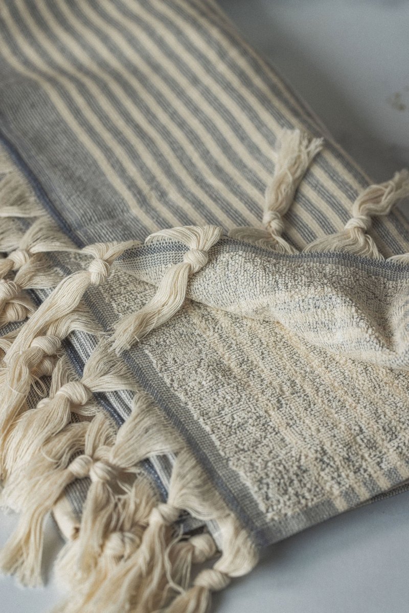 High Tide Collection Turkish Beach Towels - 34” x 70”, Organic Turkish Cotton with Terry Backing