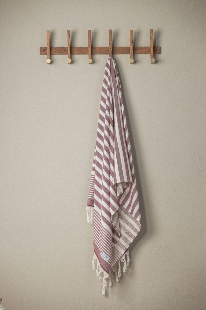 High Tide Collection Turkish Beach Towels - 34” x 70”, Organic Turkish Cotton with Terry Backing