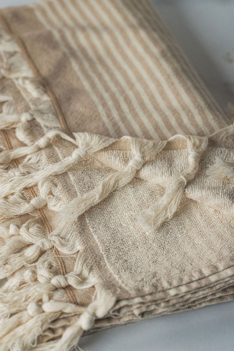 High Tide Collection Turkish Beach Towels - 34” x 70”, Organic Turkish Cotton with Terry Backing
