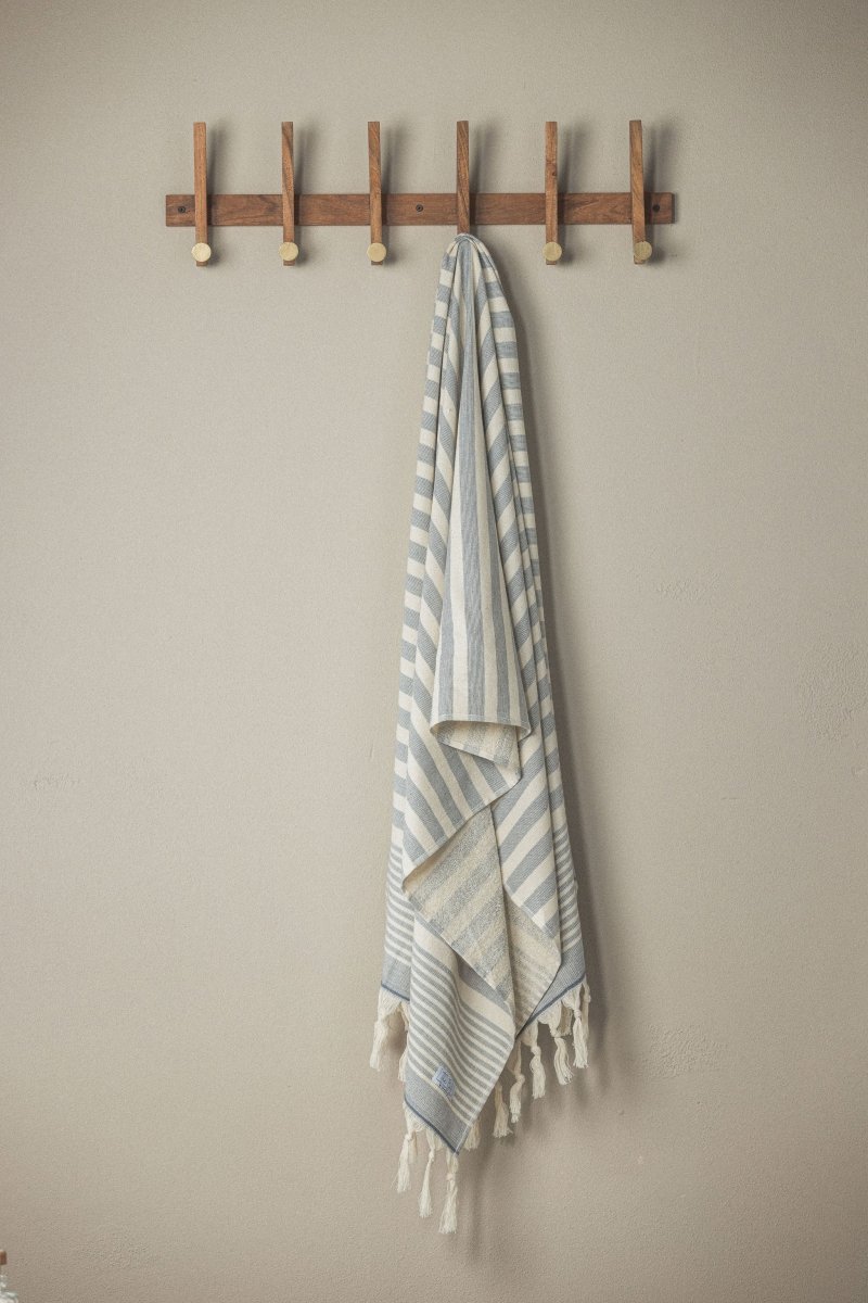 High Tide Collection Turkish Beach Towels - 34” x 70”, Organic Turkish Cotton with Terry Backing