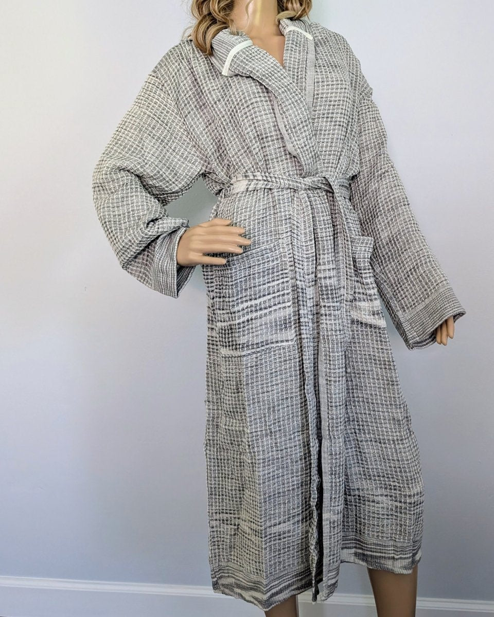Radiant Bathrobe Collection – Hooded Waffle Weave Turkish Cotton Robes, Soft & Breathable
