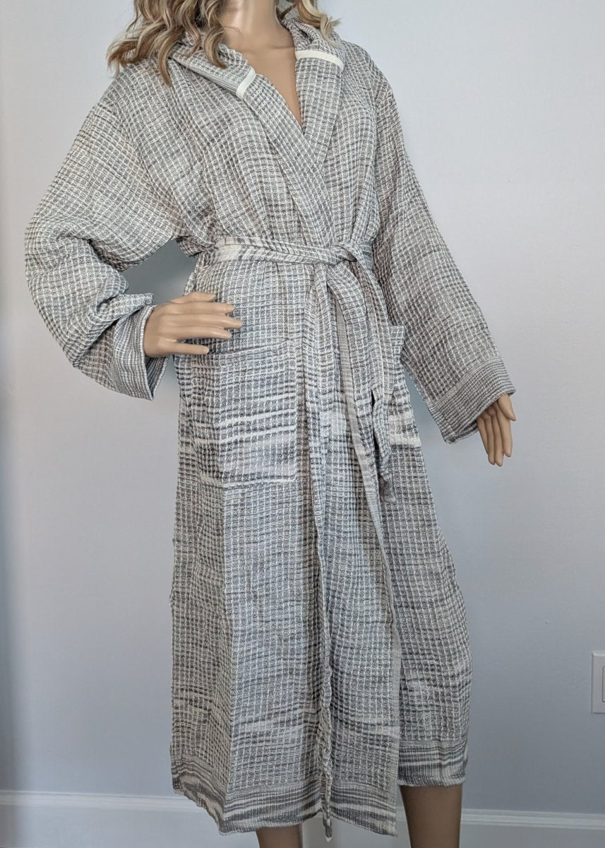 Radiant Bathrobe Collection – Hooded Waffle Weave Turkish Cotton Robes, Soft & Breathable