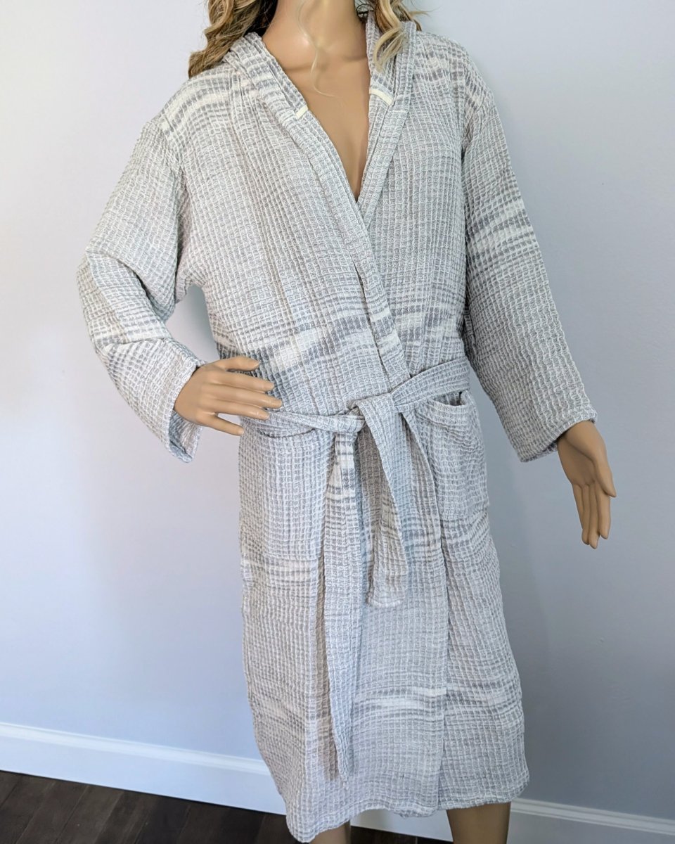 Radiant Bathrobe Collection – Hooded Waffle Weave Turkish Cotton Robes, Soft & Breathable