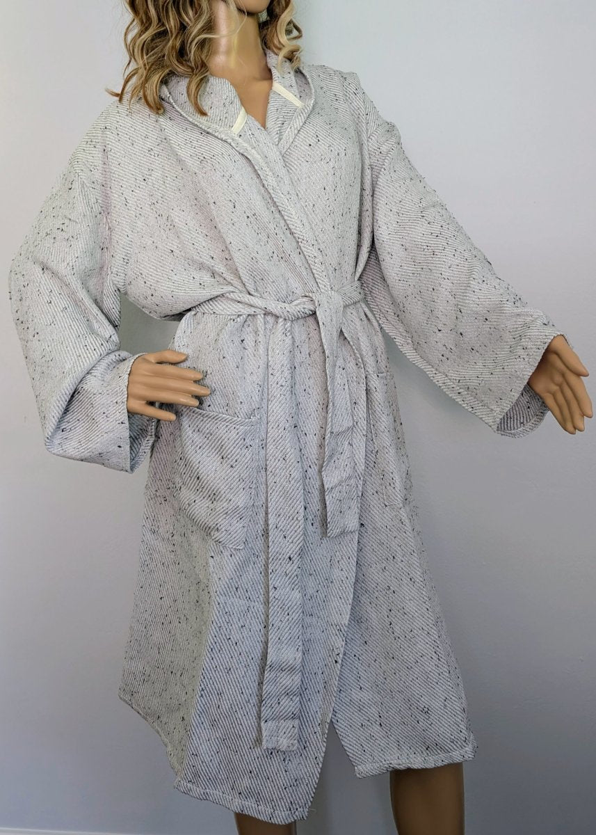 Serenity Bathrobe – Soft Flat Weave Turkish Cotton, Hooded Design