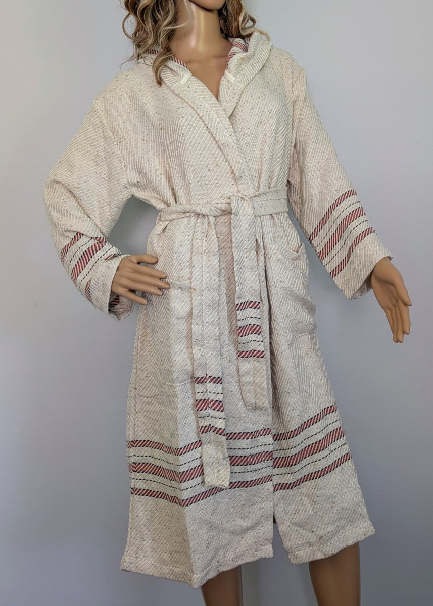 Serenity Bathrobe – Soft Flat Weave Turkish Cotton, Hooded Design