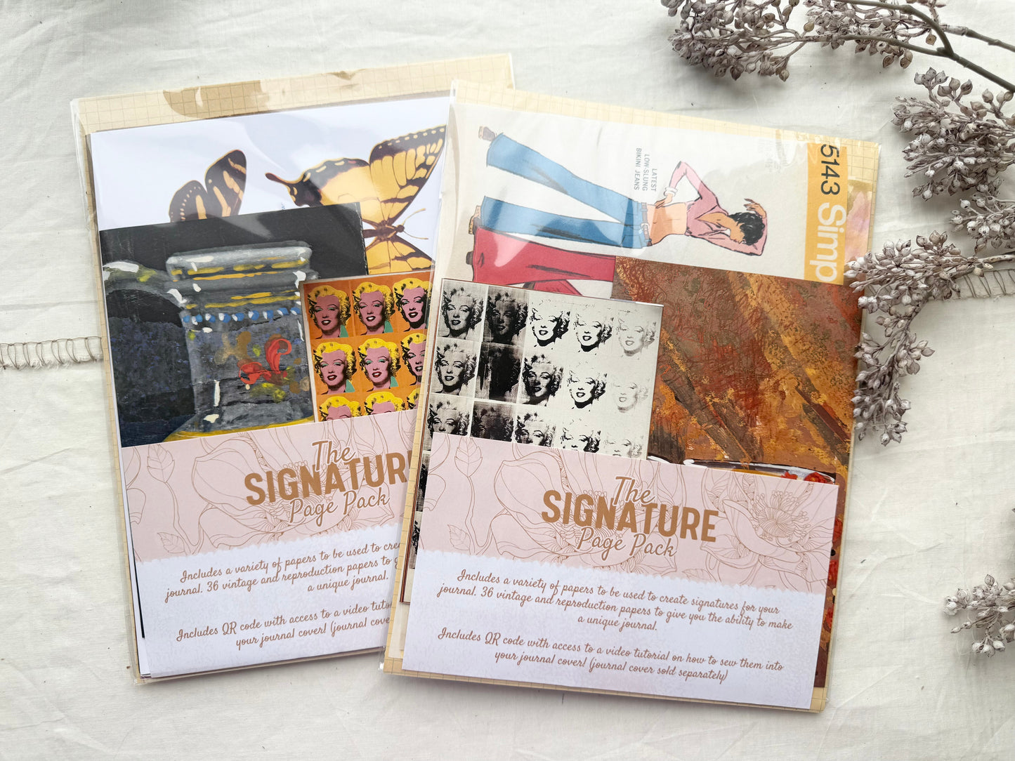 Junk Journal Page Pack- Signature Pages (Modern Mood)