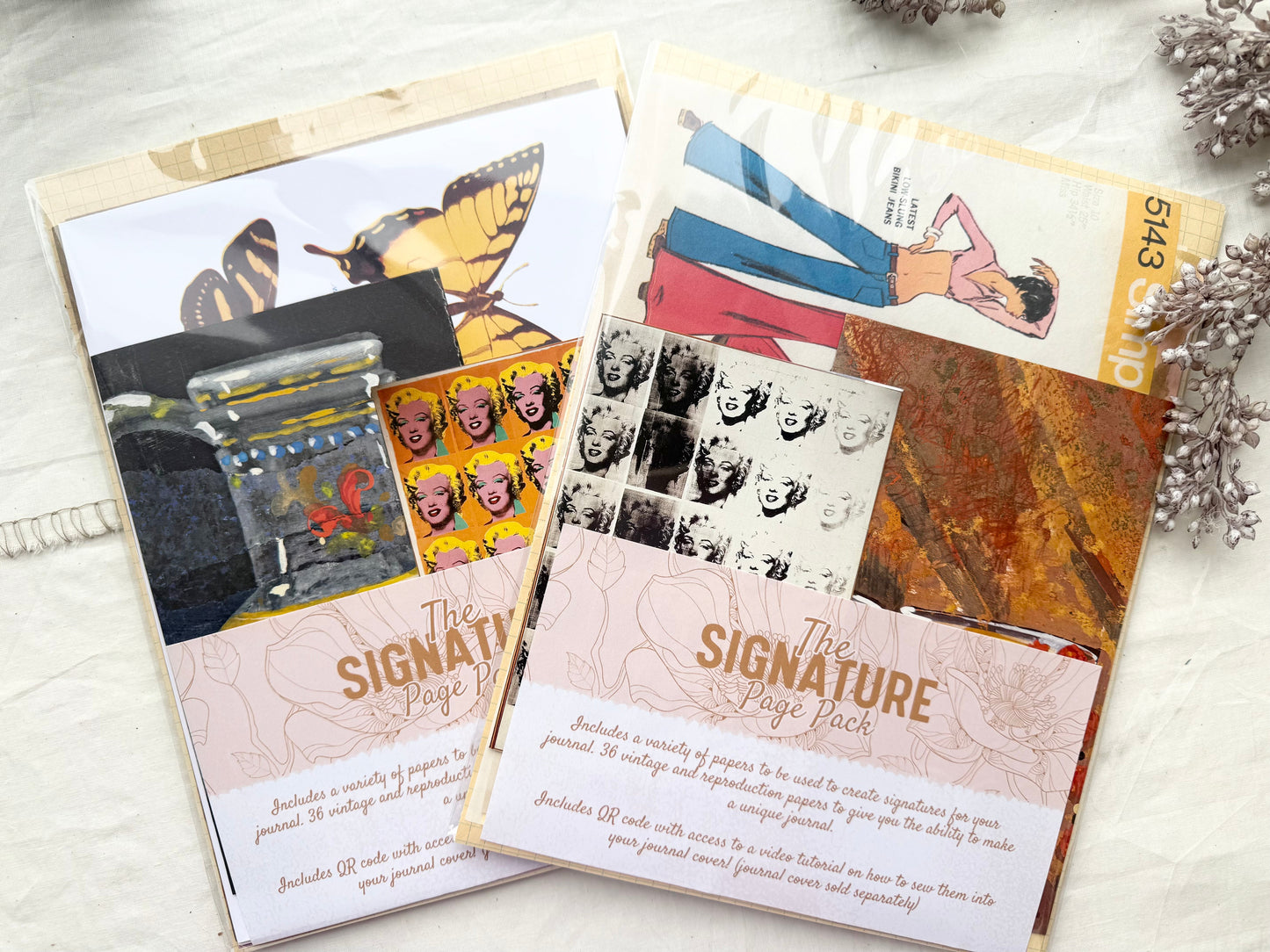 Junk Journal Page Pack- Signature Pages (Modern Mood)