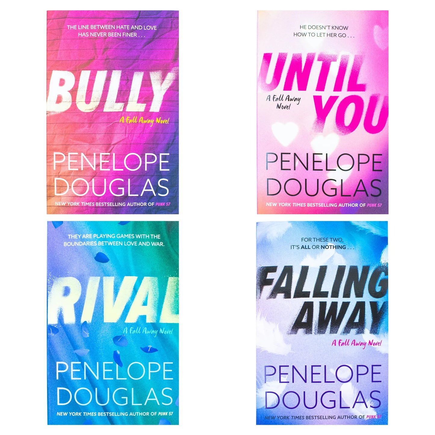 Fall Away Series – 4 Book Collection Set: Bully, Until You, Rival & Falling Away - By Penelope Douglas
