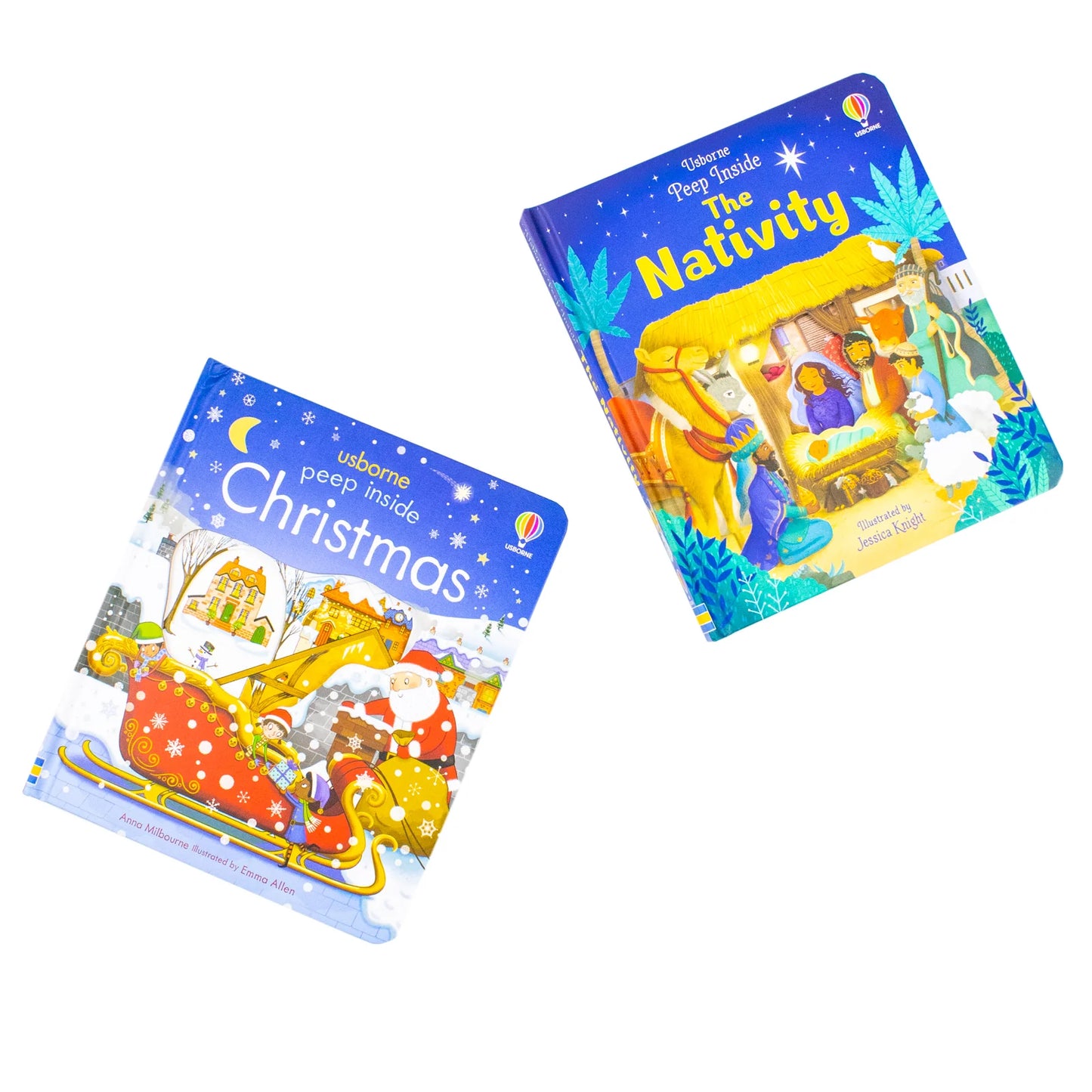 Peep Inside Christmas & The Nativity – 2 Book Collection Pack - By Anna Milbourne - Board Books