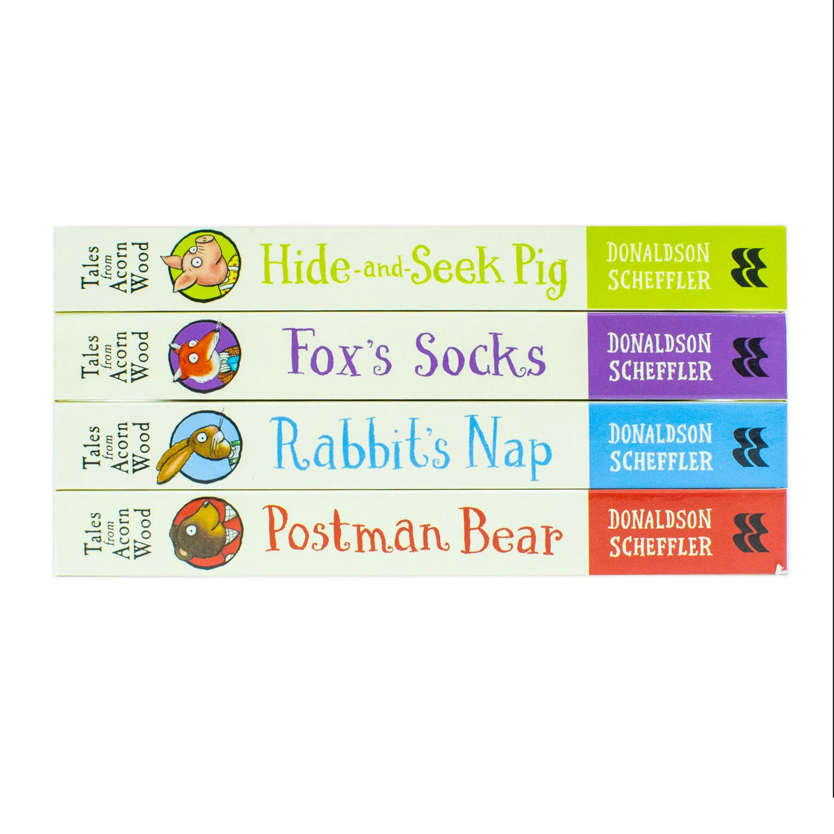 Tales from Acorn Wood – 4 Book Set: Fox's Socks, Hide-and-Seek Pig, Rabbit's Nap & Postman Bear - By Julia Donaldson - Board Book