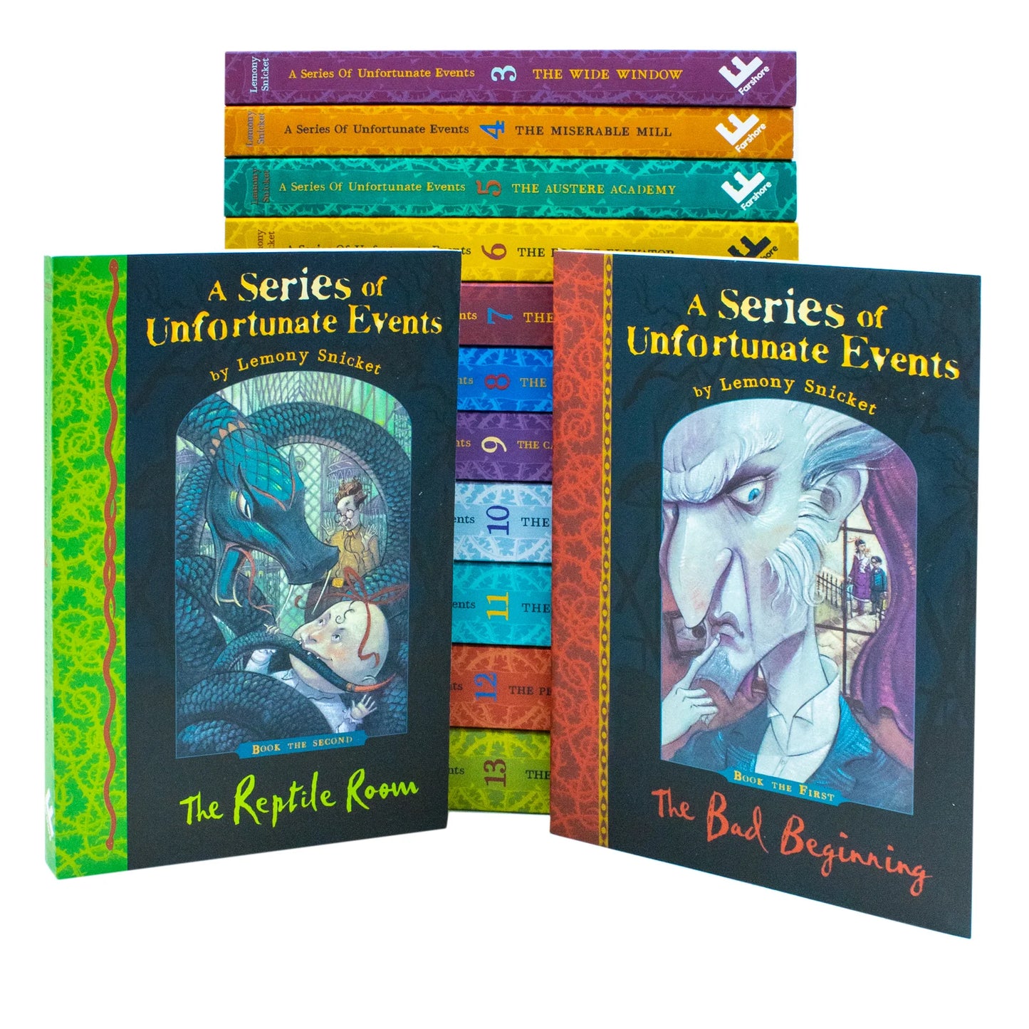 A Series of Unfortunate Events – Complete 13 Book Collection Set - By Lemony Snicket - Children's Adventure, Mystery & Fiction, Ages 12+