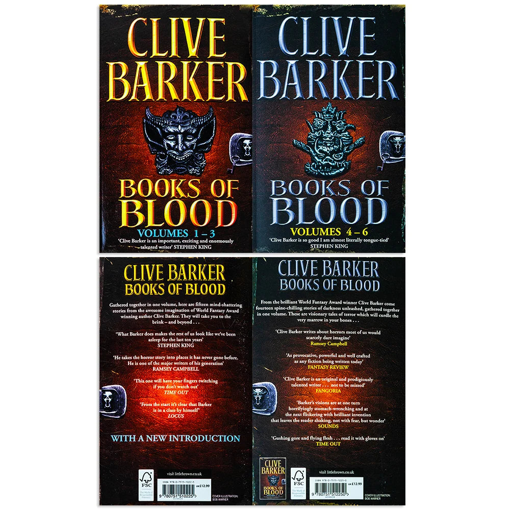 Books of Blood Omnibus Collection – 2 Book Set: Volumes 1–3 & 4–6 - By Clive Barker - Paperback
