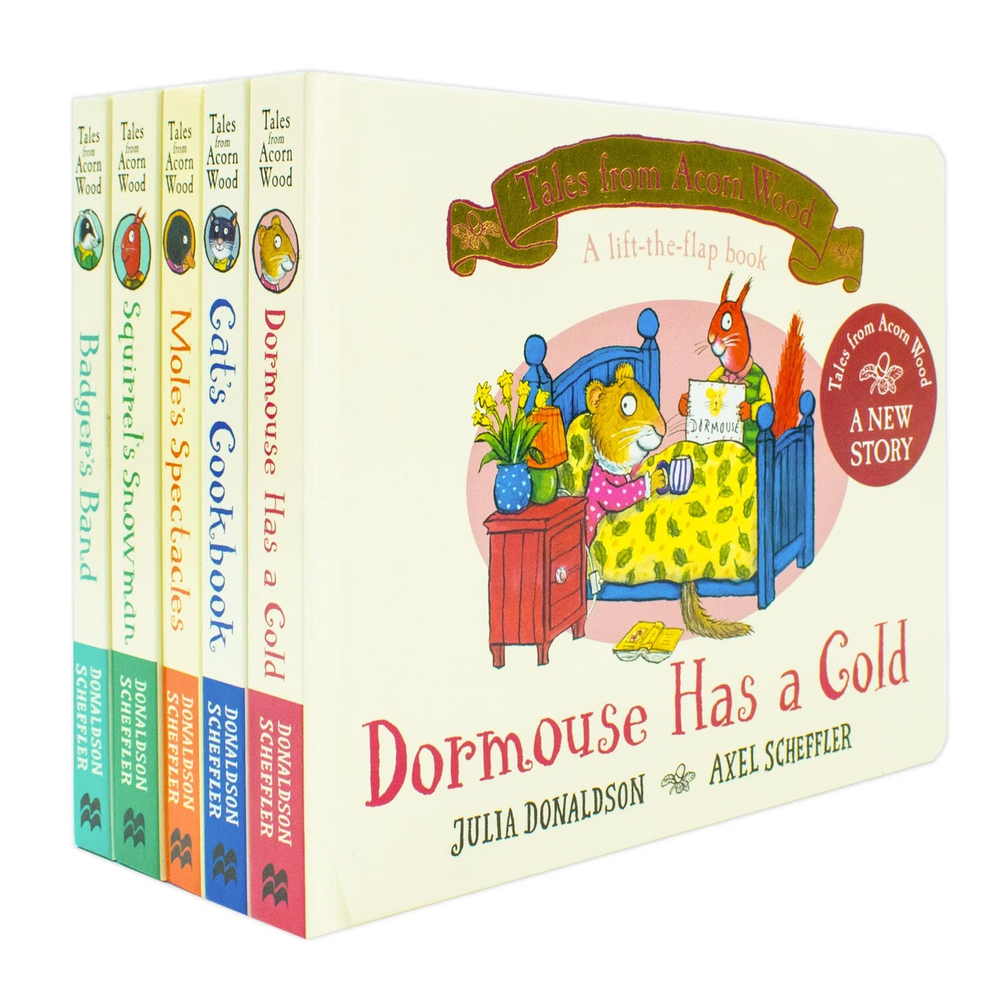 Tales From Acorn Wood – 5 Book Collection Set: Cat's Cookbook, Squirrel's Snowman, Mole's Spectacles, Badger's Band & Dormouse Has a Cold - By Julia Donaldson