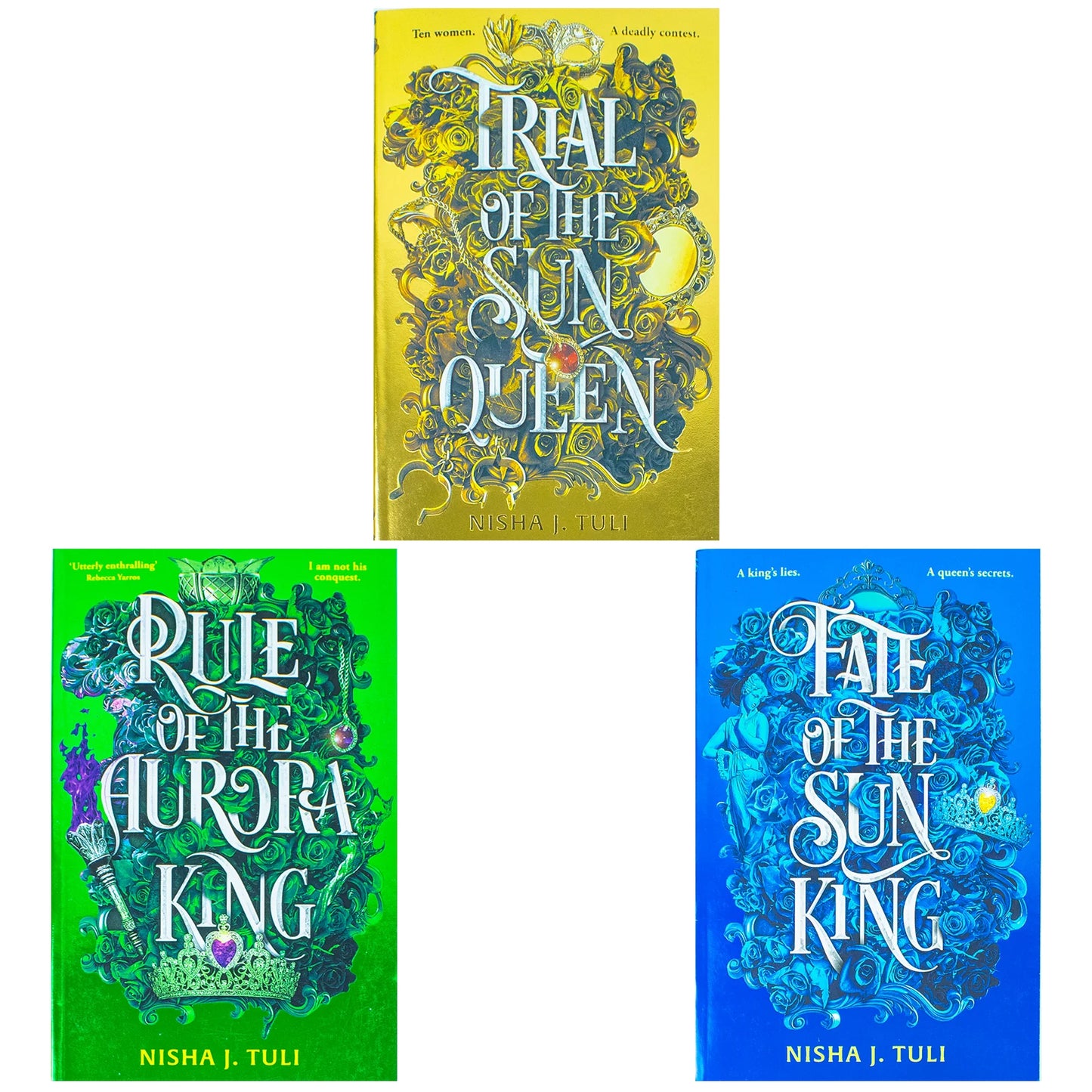 Artefacts of Ouranos – 3 Book Collection Set: Trial of the Sun Queen, Rule of the Aurora King & Fate of the Sun King - By Nisha J. Tuli