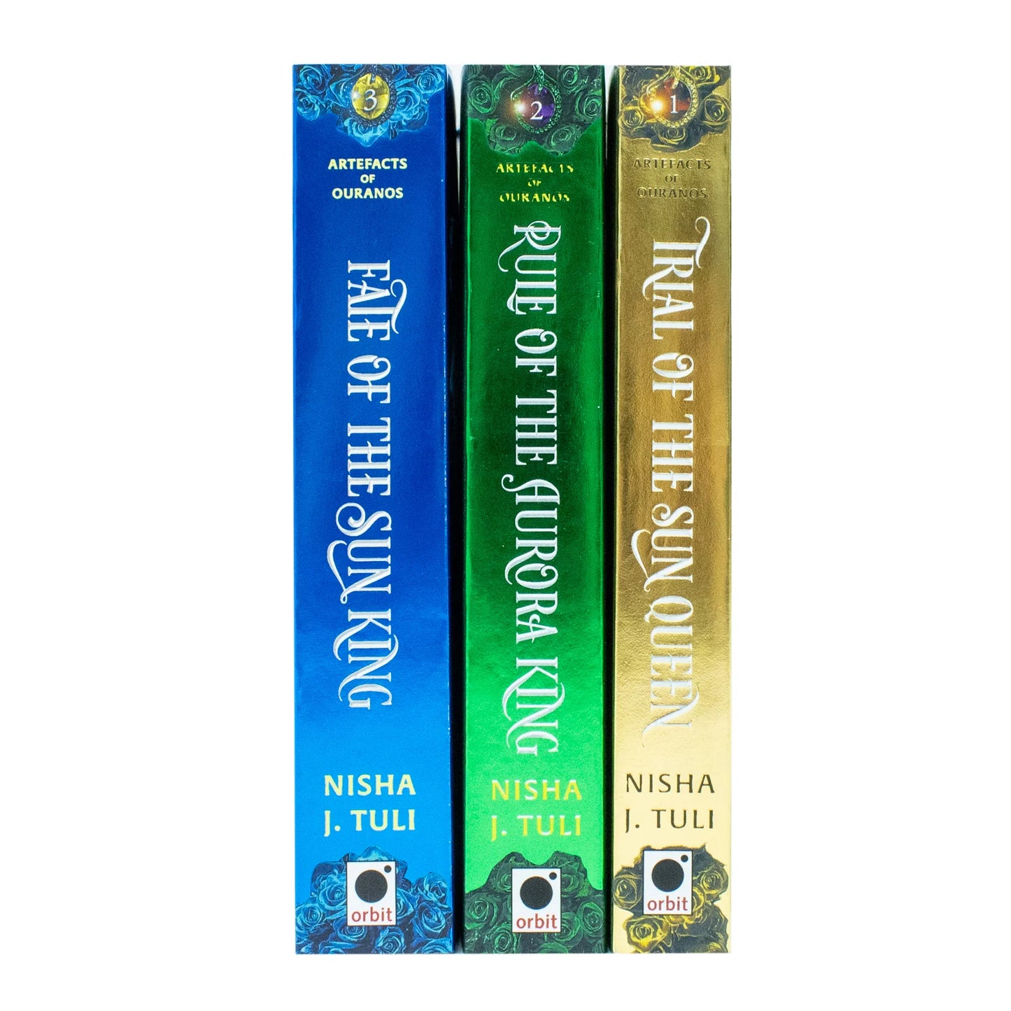 Artefacts of Ouranos – 3 Book Collection Set: Trial of the Sun Queen, Rule of the Aurora King & Fate of the Sun King - By Nisha J. Tuli
