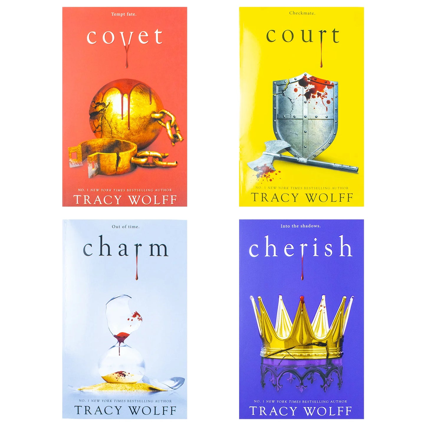Crave Series – 4 Book Collection: Covet, Court, Charm & Cherish - By Tracy Wolff - Paperback