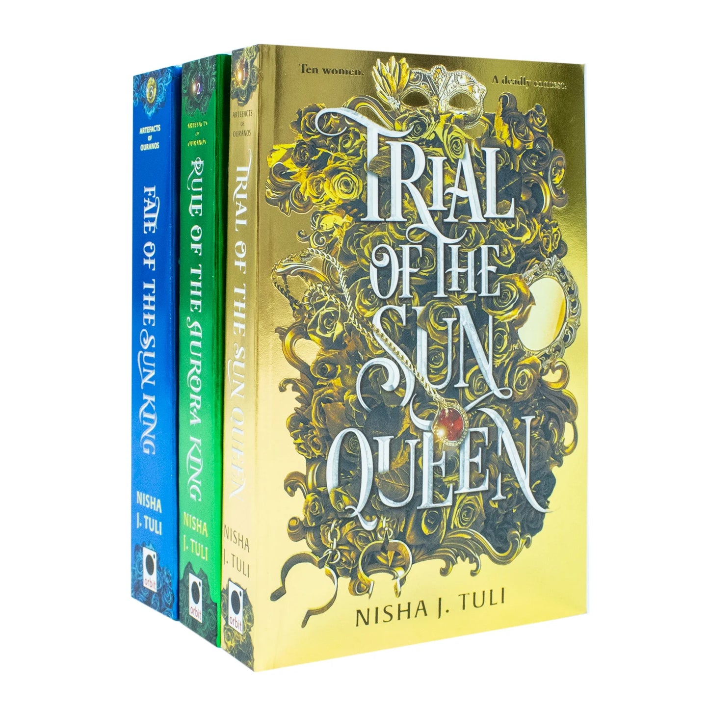 Artefacts of Ouranos – 3 Book Collection Set: Trial of the Sun Queen, Rule of the Aurora King & Fate of the Sun King - By Nisha J. Tuli