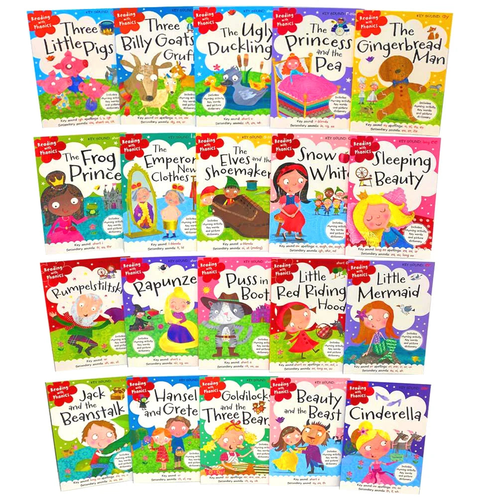 Fairy Tale Phonics – 20 Book Set: Fun Early Reader Stories for Literacy & Reading Skills - Paperback