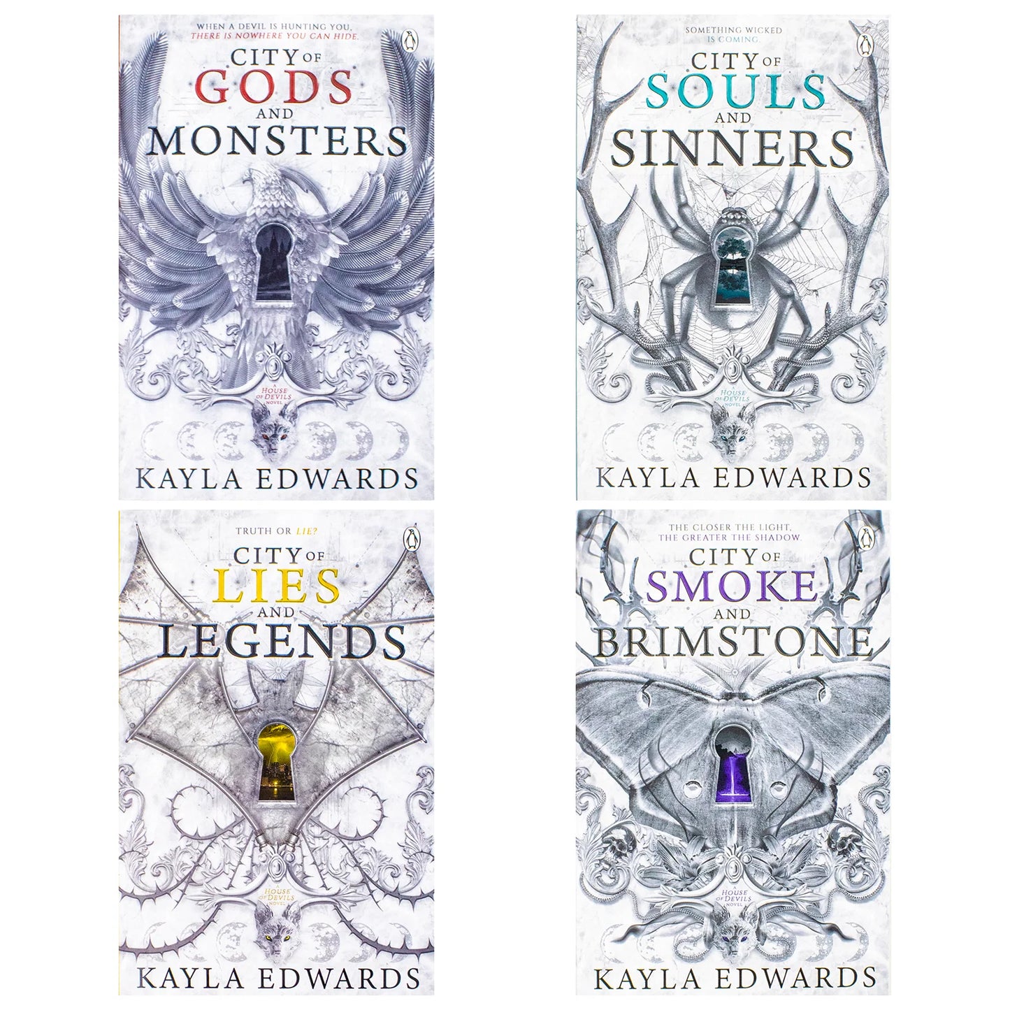 House of Devils Series – 4 Book Collection Set: City of Gods and Monsters, City of Souls and Sinners, City of Lies and Legends & City of Smoke and Brimstone - By Kayla Edwards