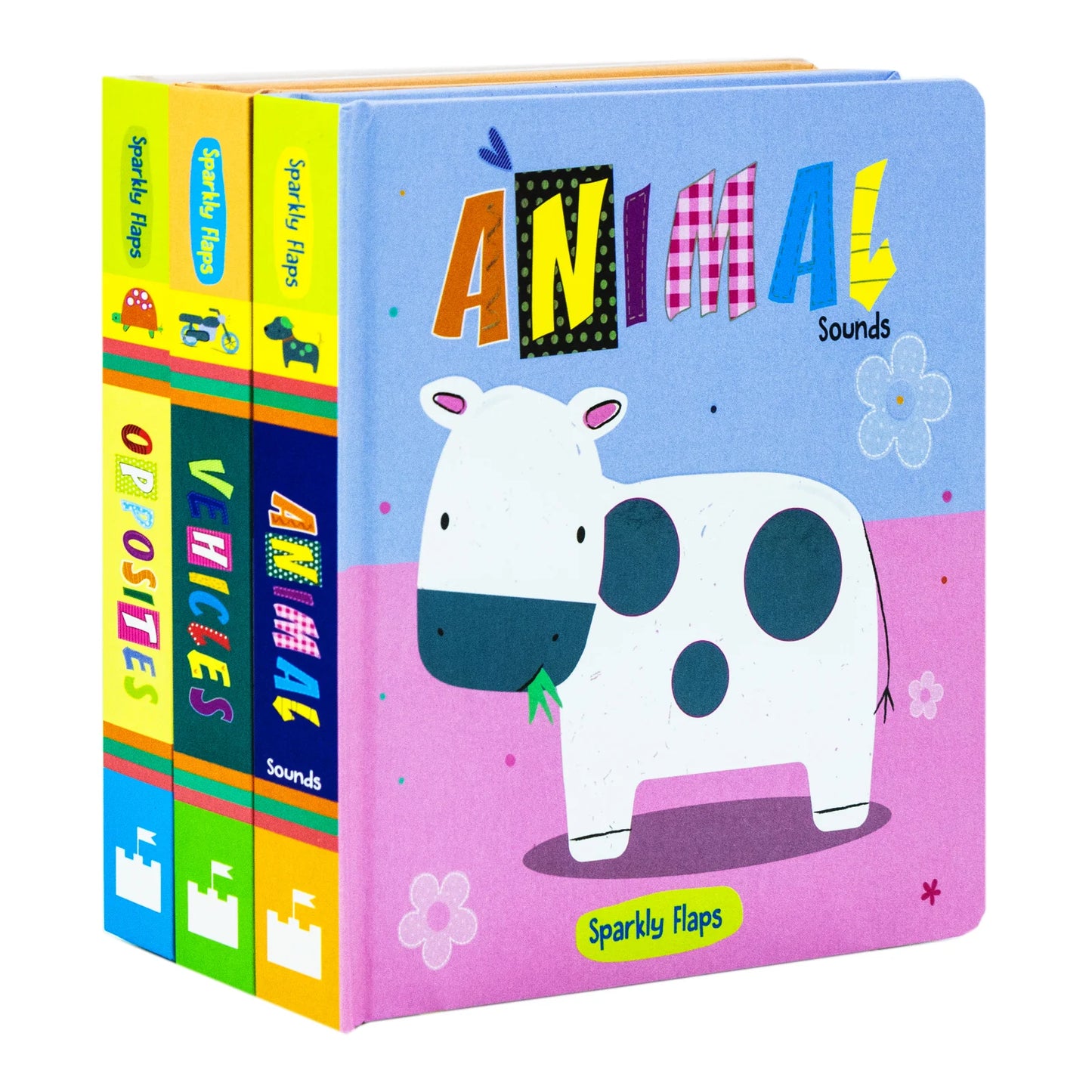 Sparkly Lift-the-Flaps Collection – 3 Board Book Set: Opposites, Vehicles & Animal Sounds - Boardbook