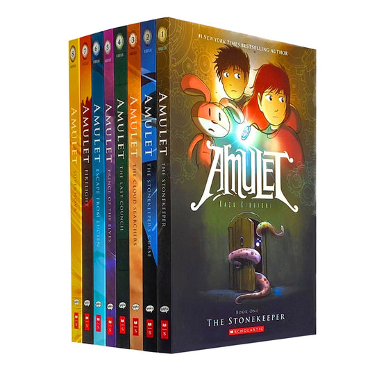 Amulet – 8 Book Collection Set - By Kazu Kibuishi - Children's Graphic Novel Fantasy Adventure Series