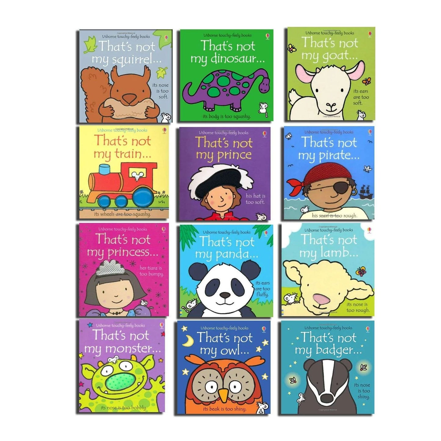 That's Not My... Touchy-Feely Toddlers – 12 Book Collection: Monster, Dinosaur, Pirate & More - By Fiona Watt - Board Book
