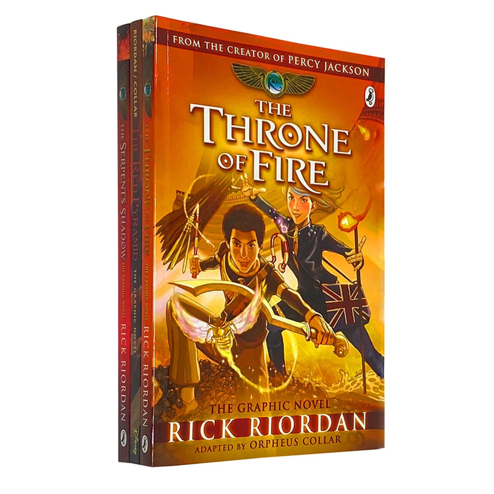 The Kane Chronicles Graphic Novels – 3 Book Collection Set: The Red Pyramid, The Throne of Fire & The Serpent’s Shadow - By Rick Riordan - Paperback